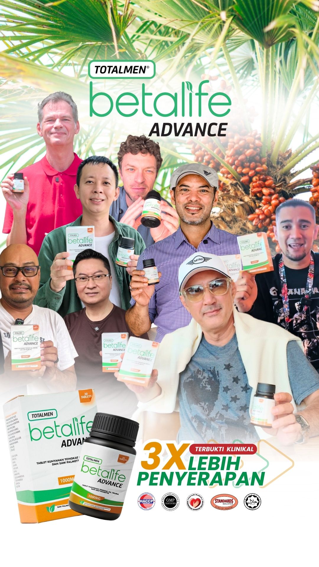 Totalmen Betalife Advance — tablet kunyahan Tongkat Ali & Saw Palmetto, 3X lebih penyerapan
